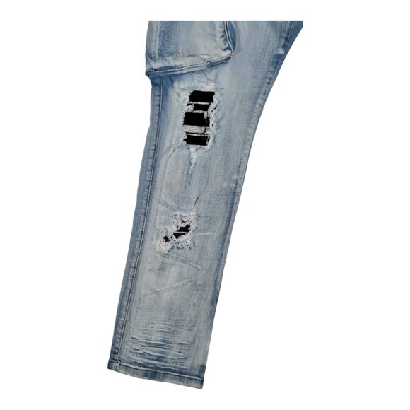 Y2K 90s Arketype Mens Denim Cargo Jeans Distressed  40x34 Rugged Streetwear Flaw - Picture 10 of 15